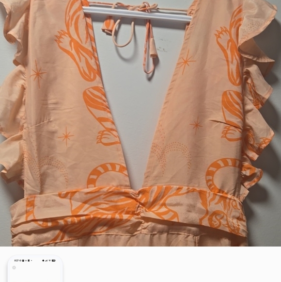 Chic Peach Patterned Maxi Dress - Picture 8 of 9